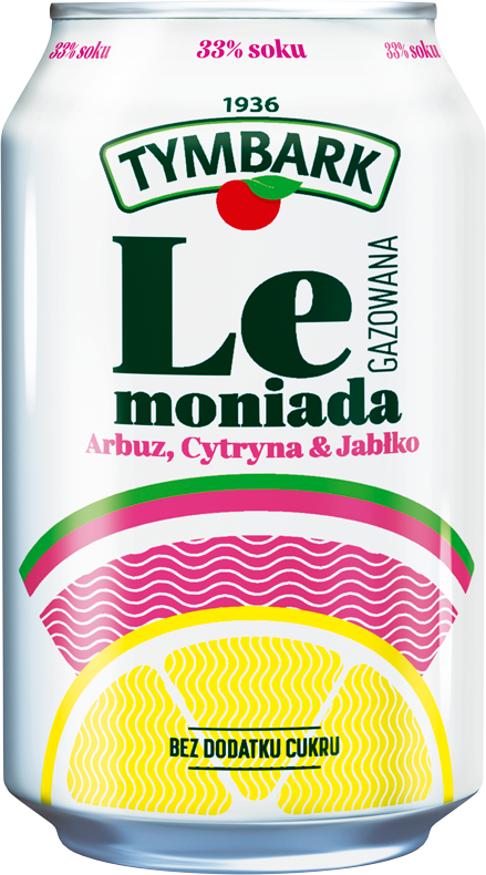 Tymbark Lemoniada, arbuz/cytryna/jabłko, puszka, 0.33l, KAUCJA