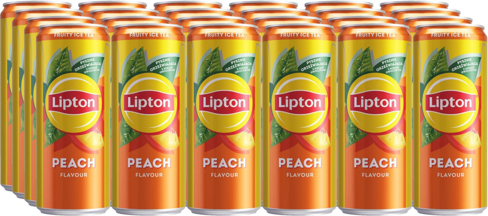 24x Napój Lipton Ice Tea Peach, puszka, 0.33l, KAUCJA