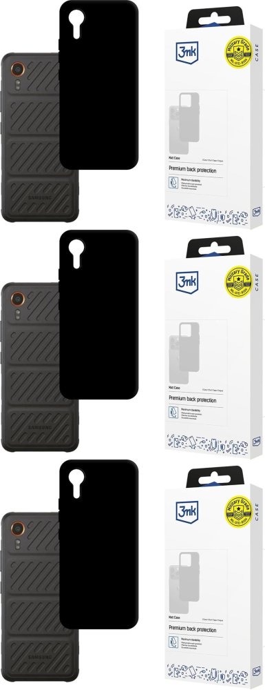 3x Etui na telefon 3mk Matt Case, do Samsung Galaxy XCover 7, czarny matowy