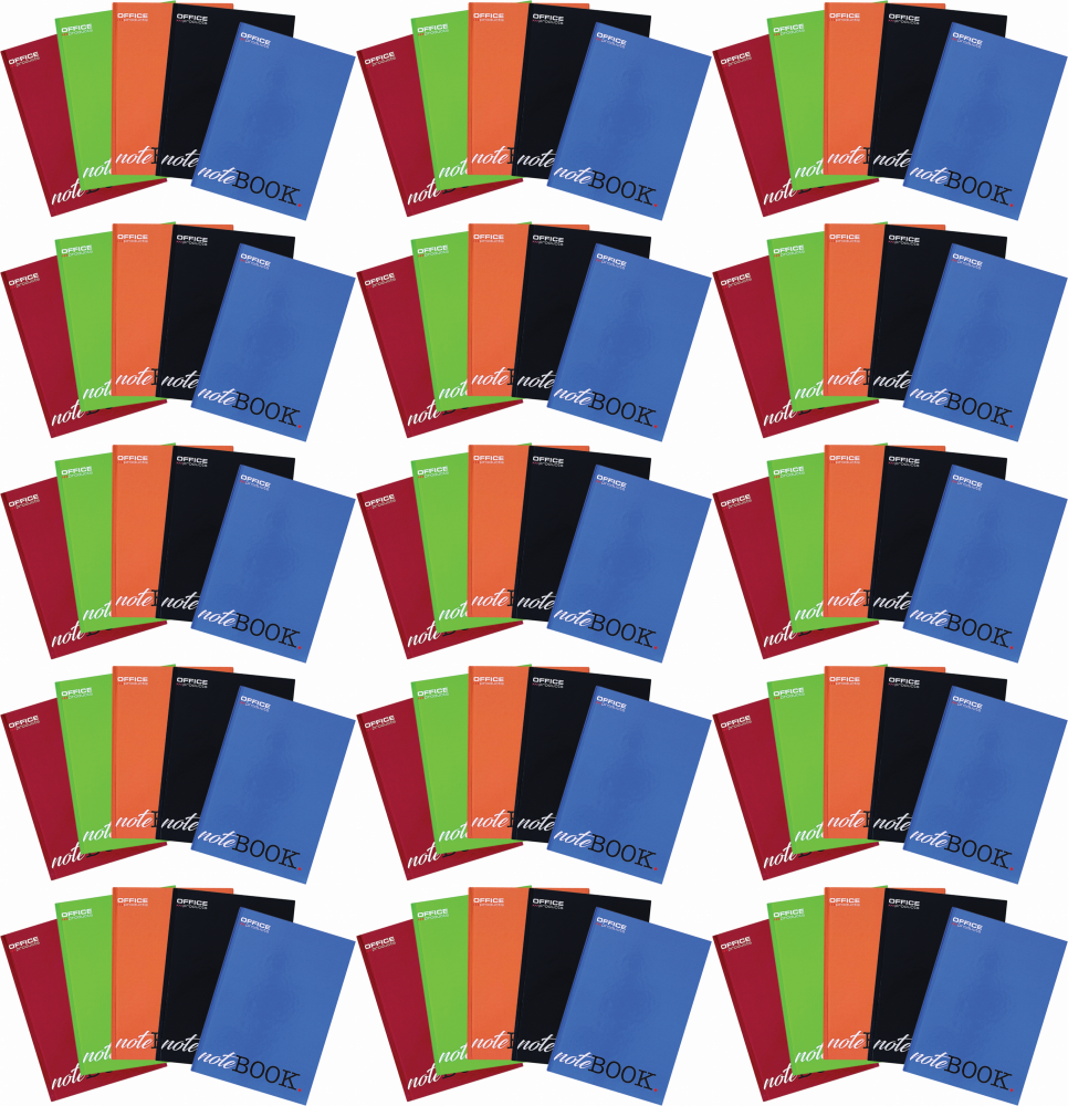15x Brulion w kratkę Office Products, A4, twarda oprawa, 96 kartek, mix kolorów