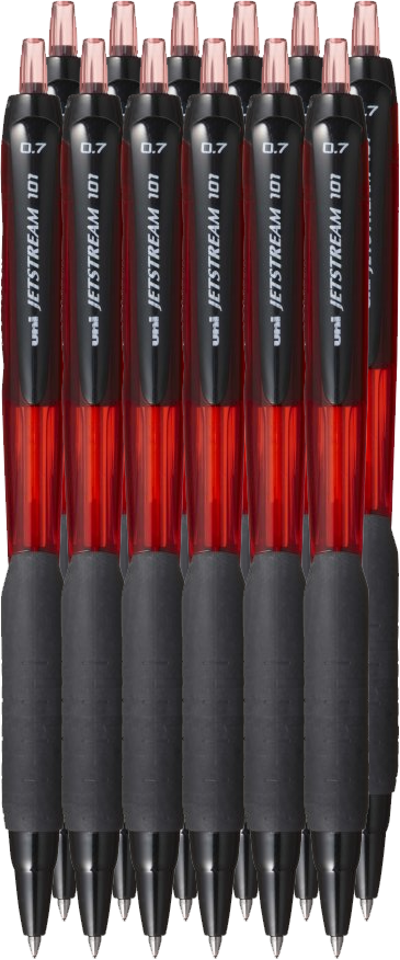 12x Długopis automatyczny Uni SXN-101 Jetstream, 0.7mm, czerwony