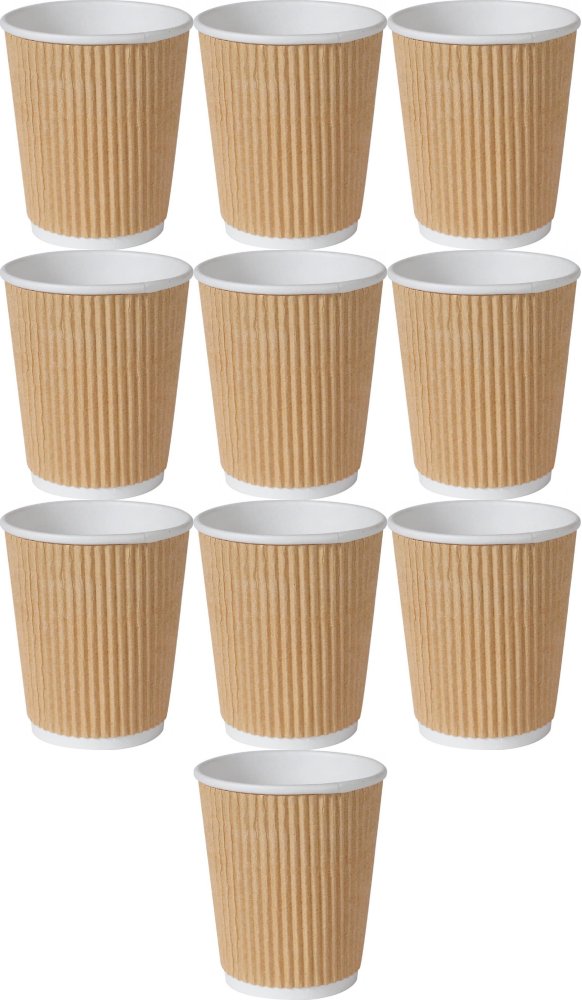 10x Kubki jednorazowe Eco Duni, 240ml, karton, PAP/PBS, 25 sztuk, brązowy SUP