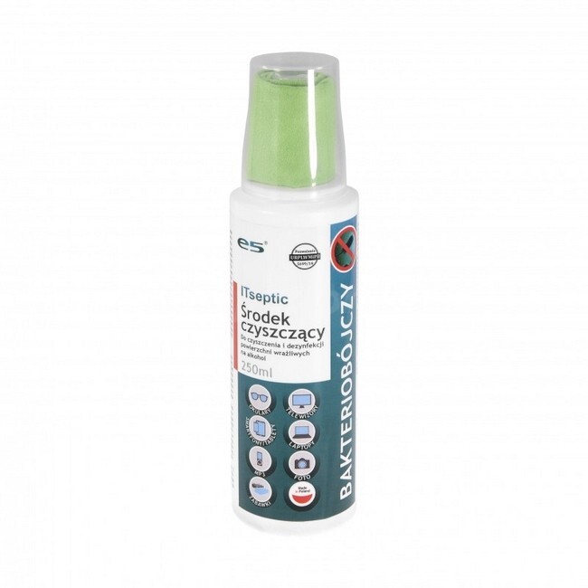 Zestaw czyszcząco-dezynfekujący Itseptic, płyn 250 ml + mikrofibra