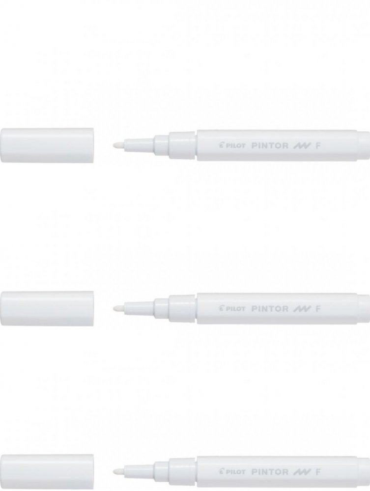 3x Marker Pilot Pintor fine, okrągła, 1mm, biały