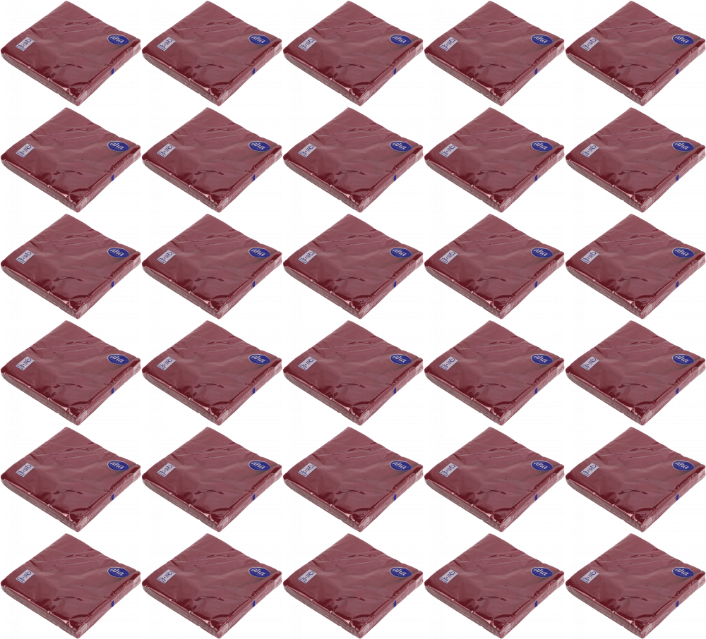 36x Serwetki stołowe A-ha, 3-warstwowe, 33x33cm, 20 sztuk, bordowy