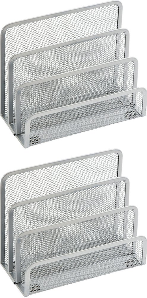2x Stojak na koperty Grand GR-034S, metalowy (druciany), srebrny