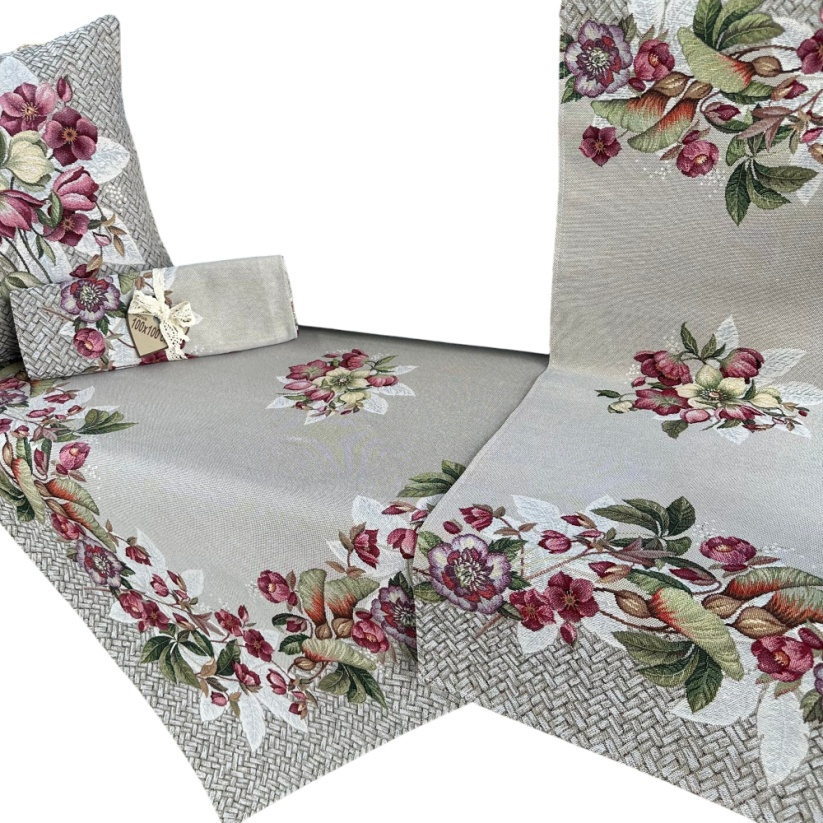 Bieżnik na stół EDEN Kwiatuszki 40x100cm Chenille