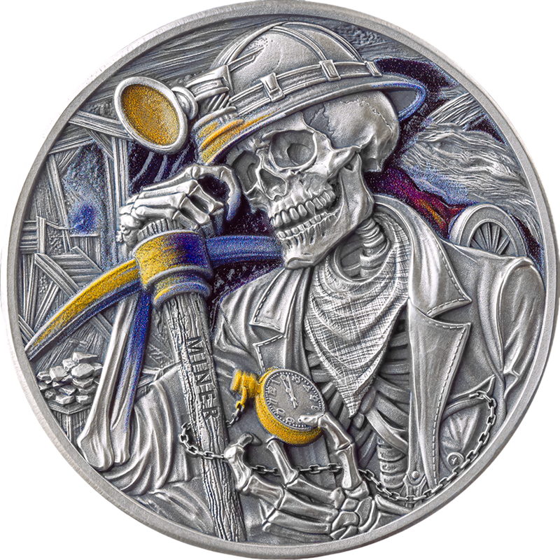 Srebrna moneta Memento Mori: Górnik 2025 1 uncja - wysyłka 24 h! - Mennica Skarbowa