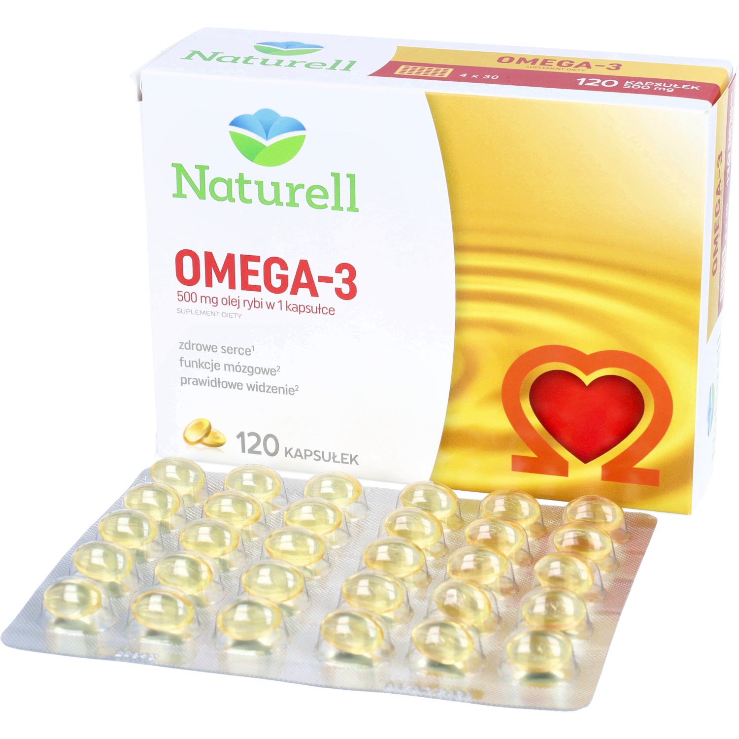 Naturell omega-3 500 mg, 120 kapsułek