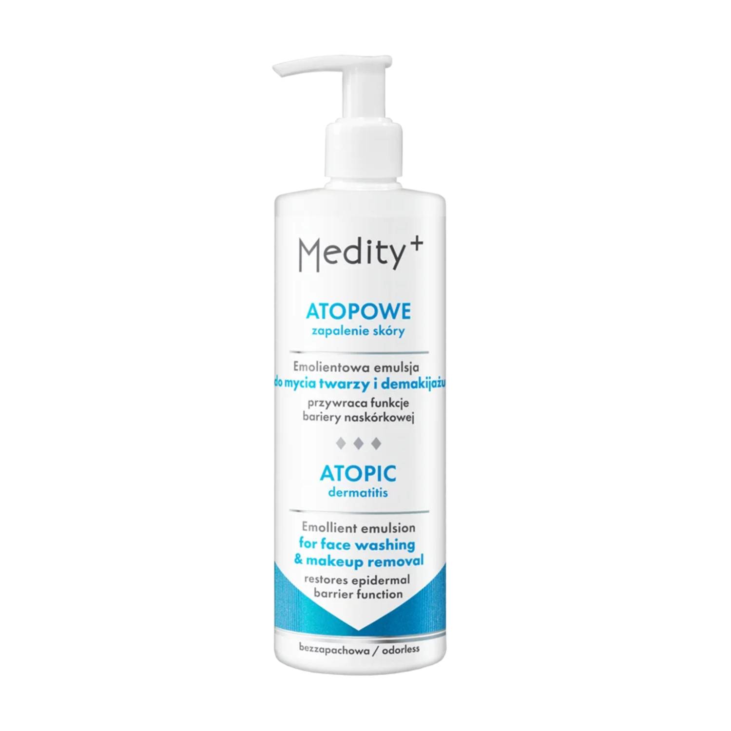 Medity+ azs - emolientowa emulsja do mycia twarzy i demakijażu, 200 ml