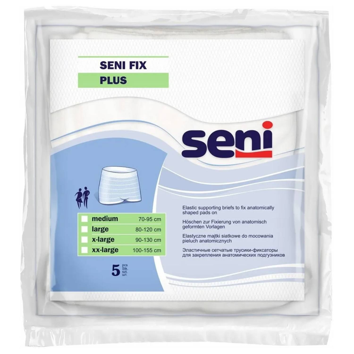 Seni fix plus - majtki siatkowe, podtrzymujące, rozmiar xl, 90-130 cm, 5 sztuk