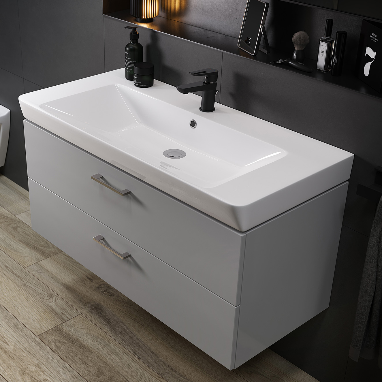 Cersanit Mille SET B309 umywalka z szafką Lara 100 cm biała S801-330-DSM - Wysyłka w 24h