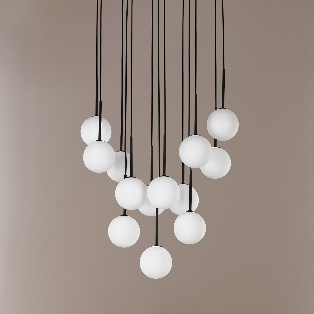 TK Lighting Martin lampa wisząca 13x6 W biała-czarna 10079
