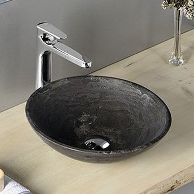 Sapho Blok 1 umywalka 40 cm nablatowa okrągła ciemny kamień mat 2401-02