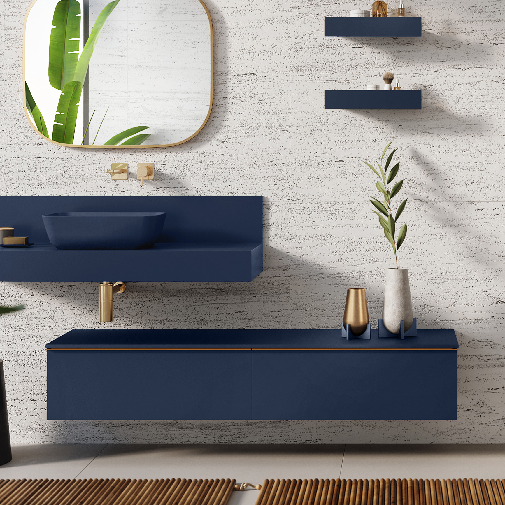 Elita Look szafka 80x44,9x28,1 cm podumywalkowa wisząca navy blue matt RE080803027030