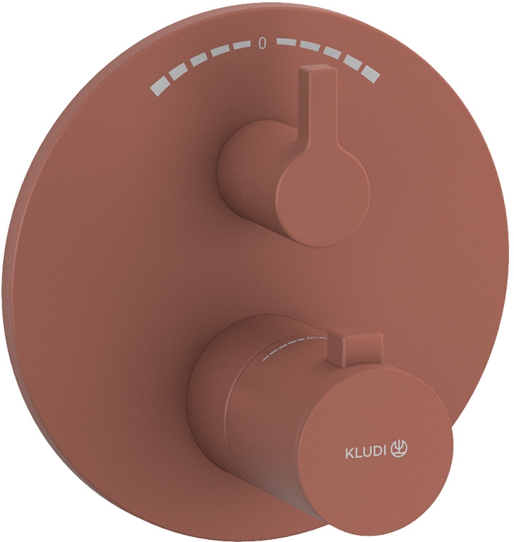 Kludi Nova Fonte Puristic bateria wannowo-prysznicowa podtynkowa termostatyczna koralowy mat 20810O515