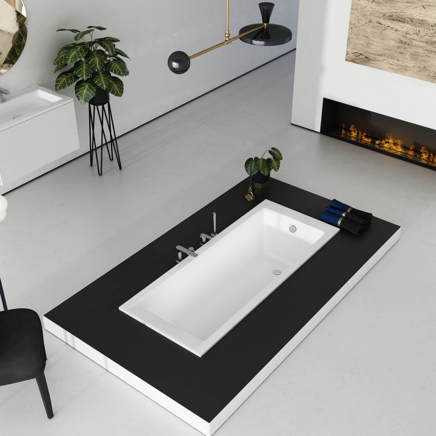 Schedline Milos White Mat wanna prostokątna 150x75 cm biała 3WSP.M1P-15075/B/MG