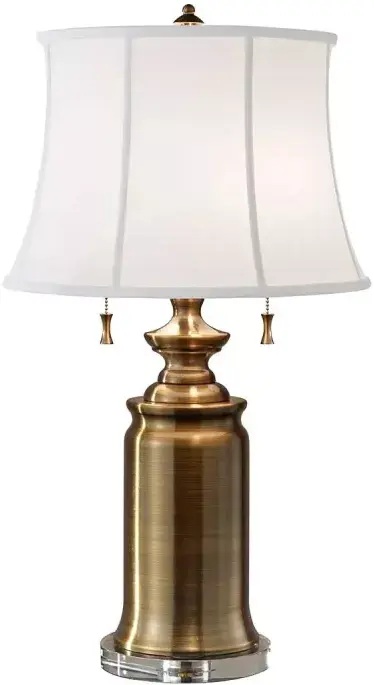 Elstead Lighting Stateroom lampa stołowa 2x60 W biała-mosiądz FE-STATEROOM-TL-BB