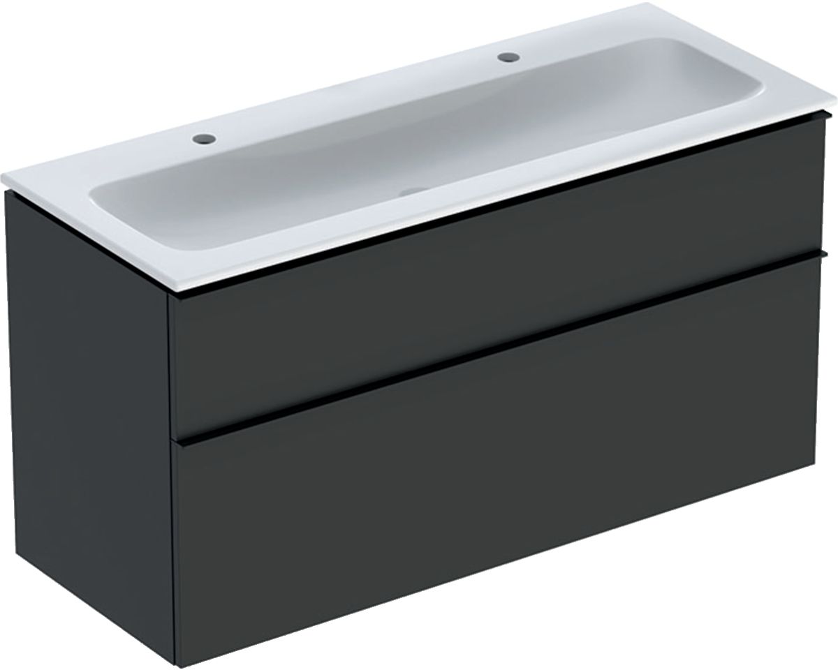 Geberit iCon Set Slim umywalka z szafką 120 cm zestaw meblowy lava mat 502.338.JK.1
