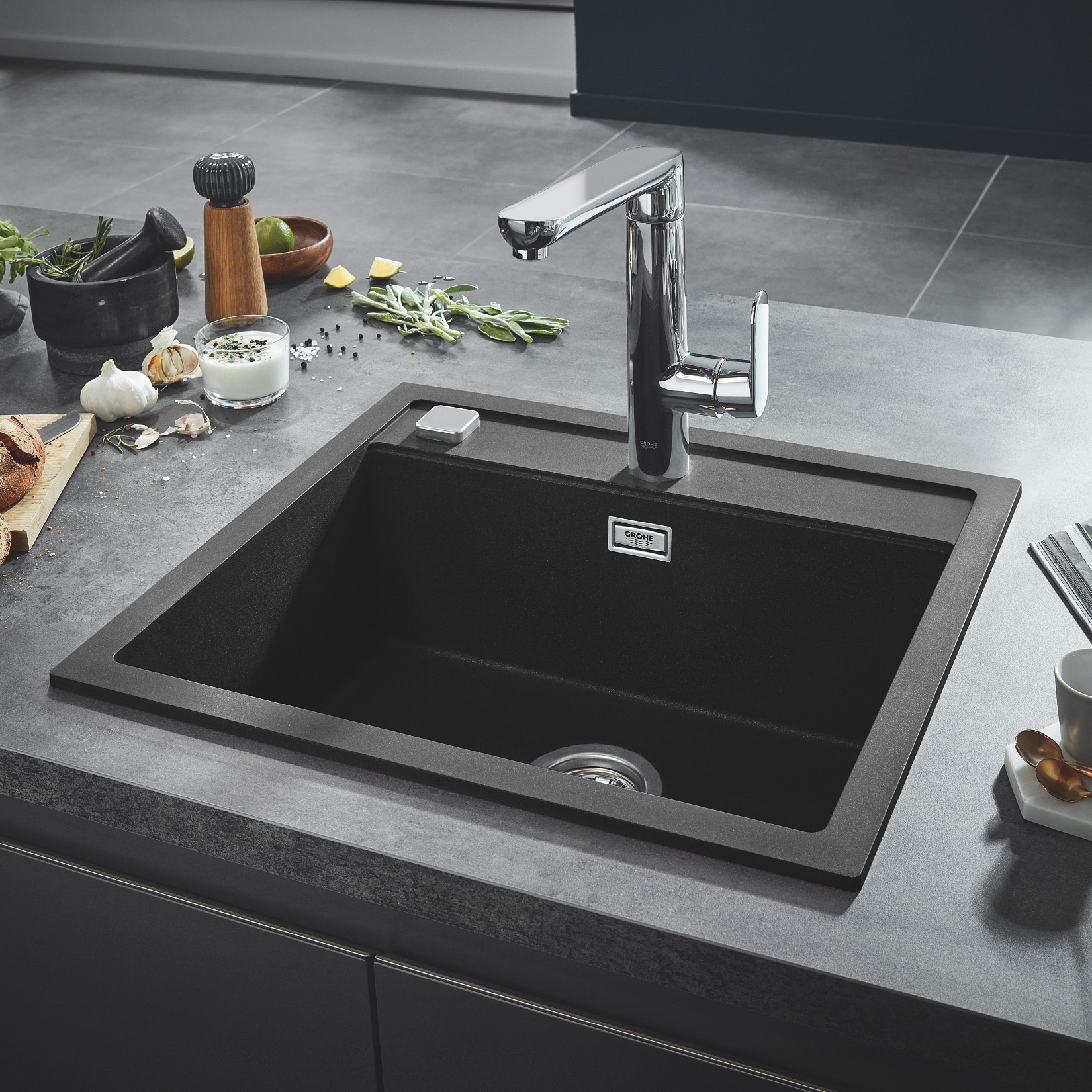 Grohe K700 zlewozmywak granitowy 56x51 cm czarny 31651AP0 - Wysyłka w 24h