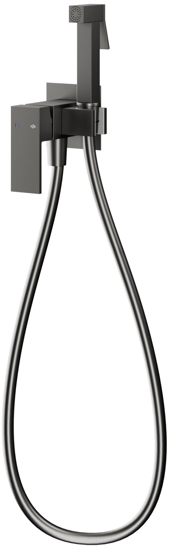 KFA Armatura Logon Gun Metal Grey bateria bidetowa podtynkowa z zestawem prysznicowym grafit 5139-512-61