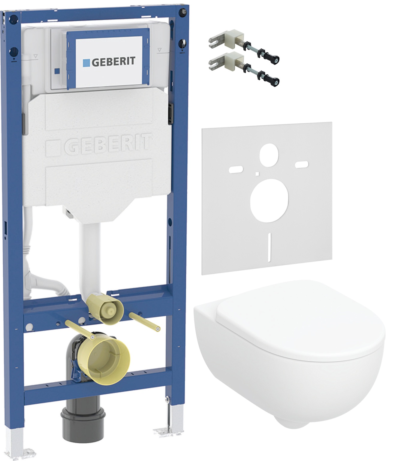 Zestaw Geberit Duofix Sigma stelaż podtynkowy WC z miską Selnova Premium bez kołnierza i deską wolnoopadającą (111320006, 111815001, ... - Wysyłka w 