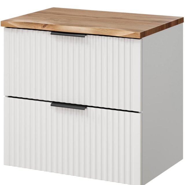 COMAD Szafka podumywalkowa ADEL WHITE z blatem NATURE WOTAN 60 cm
