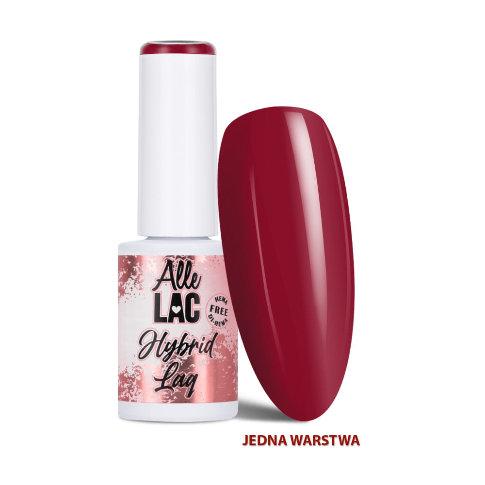 Lakier hybrydowy LED/UV Gel Polish Reds R10 Wine AlleLac HEMA/Di-HEMA Free 6g