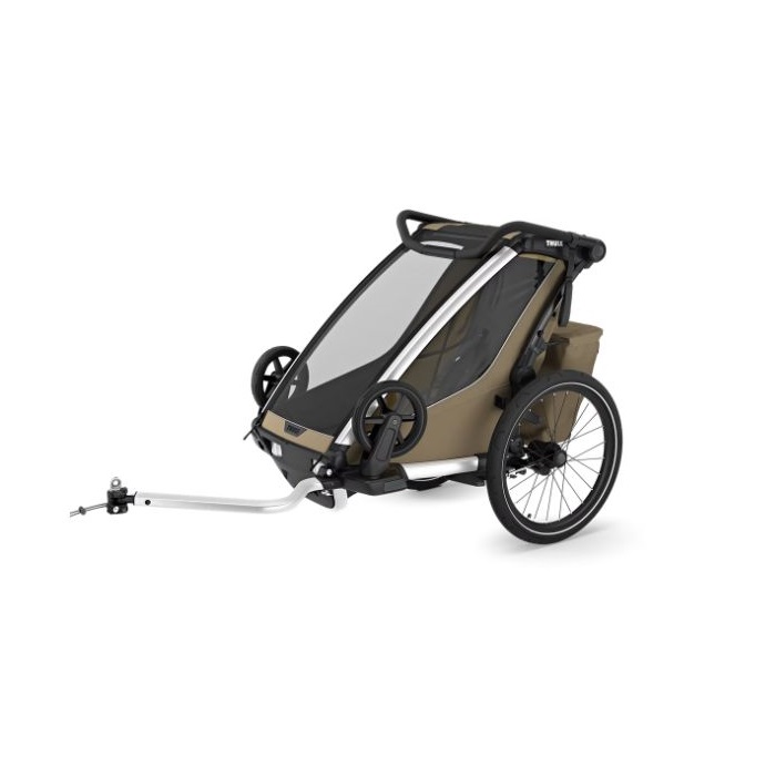 Thule Chariot Cross 2 single - przyczepka rowerowa dla jednego dziecka-Faded Khaki (Outlet)