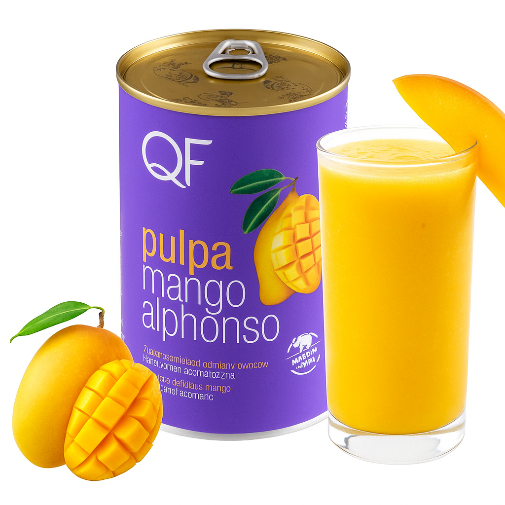 QUALITY FOOD Pulpa z mango Alphonso 99,9% mango 450 g