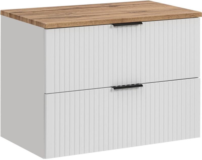 Szafka podumywalkowa Comad Adel White 80 cm wisząca z blatem biały/dąb 1 szt.