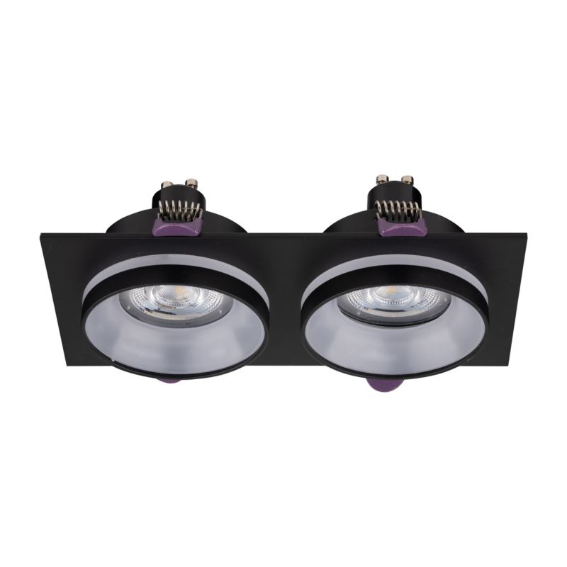 Spot TK-Lighting podtynkowy Jet czarny kwadratowy podwójny Eye 2Xgu10 - 1szt.