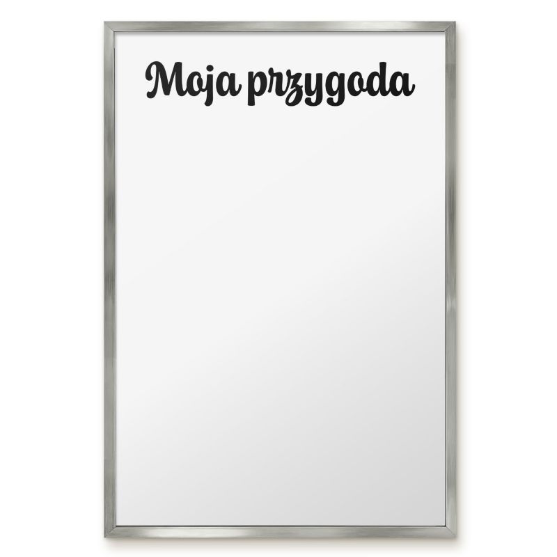 Tablica Do Magnesów Tulup 40x60 cm Moja przygoda 1 - Srebrna rama Do salonu, sypialni 1 szt.