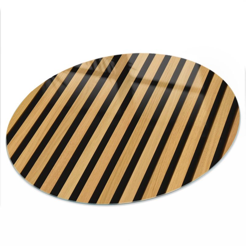 Blat Na Stolik ArtPrintCave fi100 cm Pionowe paski - Hartowany Blat Szklany Ochronny 1 szt.