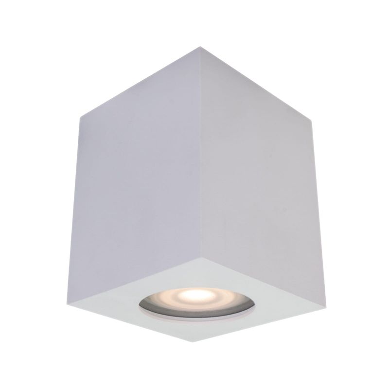Spot sufitowy Italux Fabrycio biały do łazienki 1 x GU10 x 50W IP44 wym: 7,6 x 7,6 cm - 1 szt.