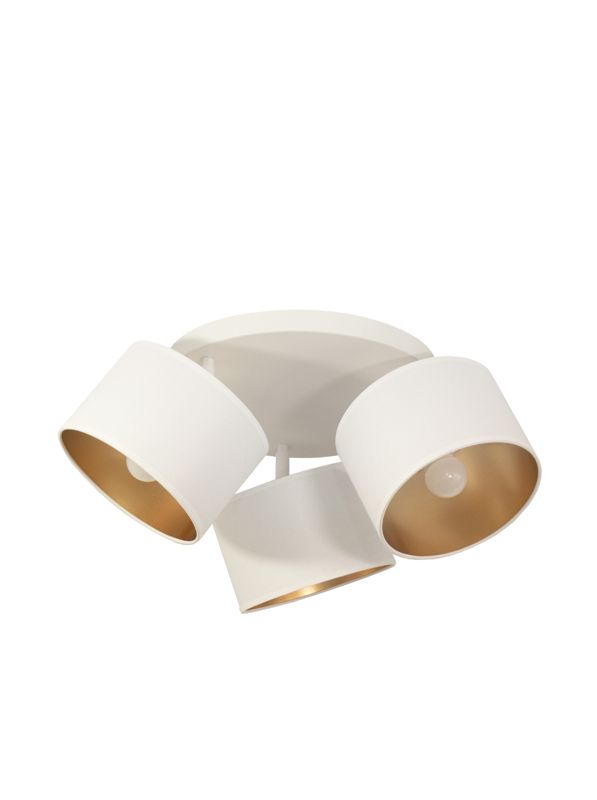 Lampa sufitowa SILVO HEXE reflektor tkanina 3x60W E27 biały złoty H0320 1 szt.