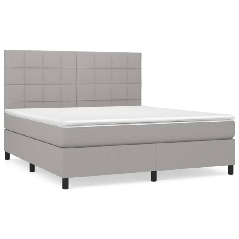 Łóżko z materacem WaszeMeble 180x200 cm Jasnoszary tkanina WM-3141793 1 szt.