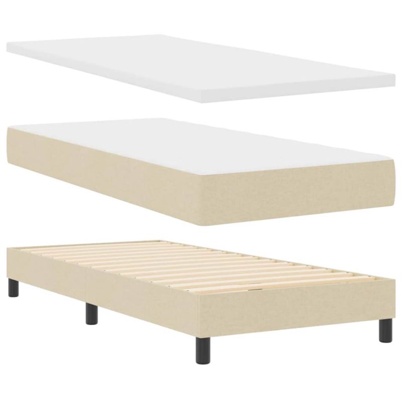 Łóżko z materacem WaszeMeble 135x190 cm Kremowy tkanina WM-3341102 1 szt.