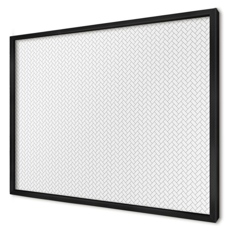 Ozdobna tablica na magnesy Wallfluent 70x50 Biała jodełka w czarnej ramie 1szt