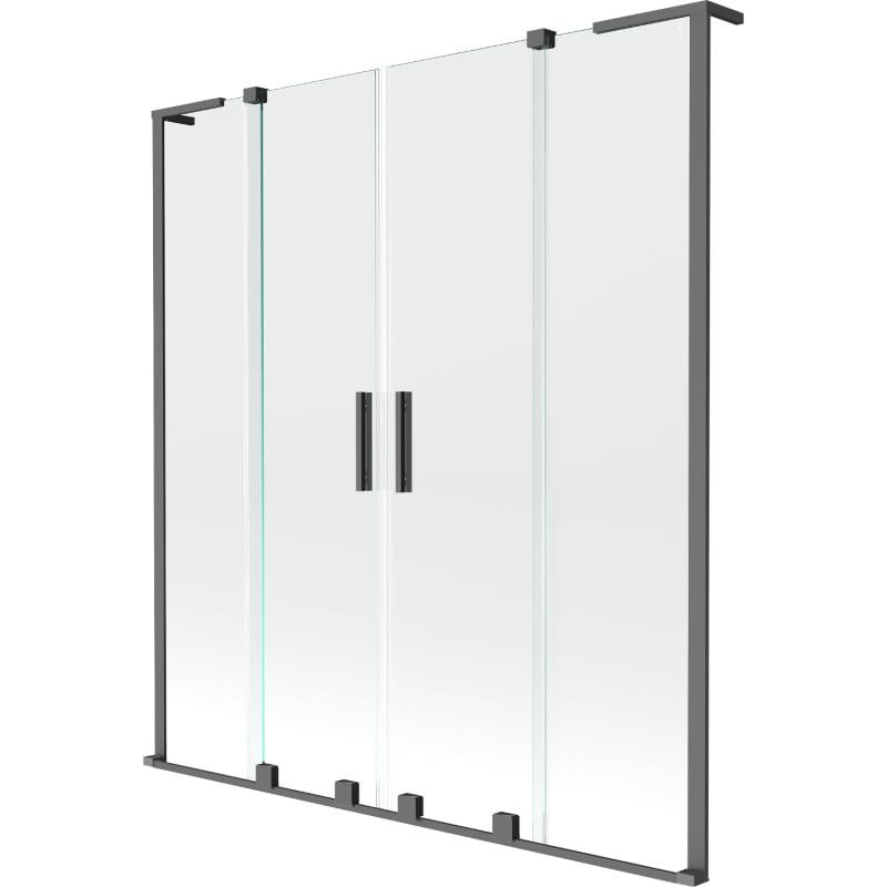 Parawan nawannowy Mexen Velar L transparent gun metal 150x150 cm 1 szt.
