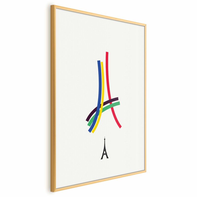 Plakat Artgeist Abstrakcyjna Wieża Eiffla 40x60 cm z ramą złotą bez marginesu 1 szt