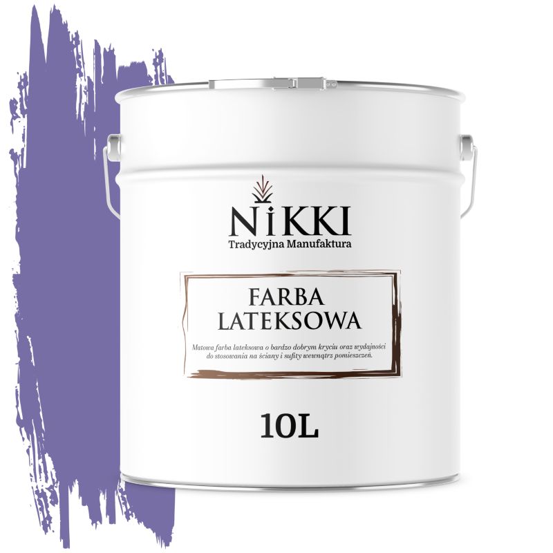 Farba Lateksowa Wewnętrzna Ściany i Sufity NIKKI Śliwkowy H2618 Głęboki Mat 10L
