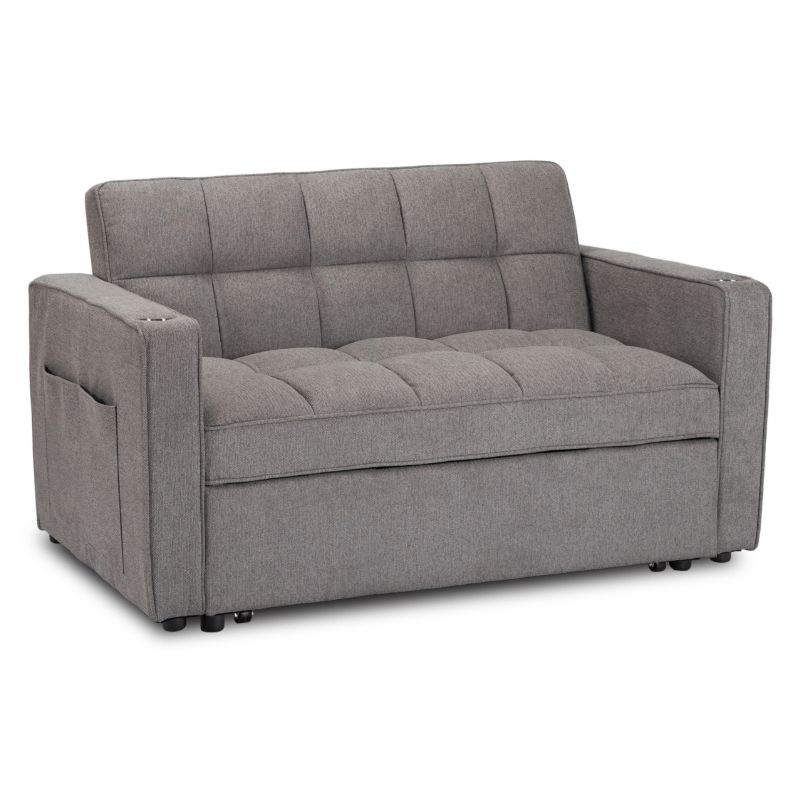 Amerykanka Mebel Elite ASTER Fotel Rozkładany do Spania Salonu Szary 1 szt