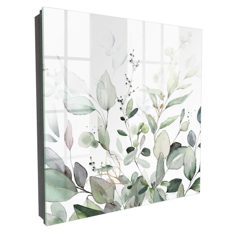 Skrzyneczka Na Klucze Tulup 30x30 cm Zielona elegancja - Czarna - Otwierana na lewo 1 szt.