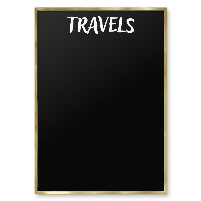 Tablica Magnetyczna Dekoracyjna Ścienna Tulup 70x100 cm Travels 5 - Złota rama Do salonu, sypialni 1 szt.