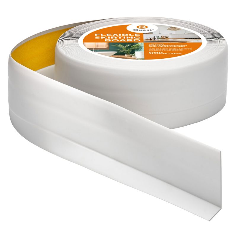 Listwa przypodłogowa PCV 50x20 mm QUEST, samoprzylepna elastyczna, miękka listwa podłogowa, cokołowa - 5m, popiel, 1 szt.