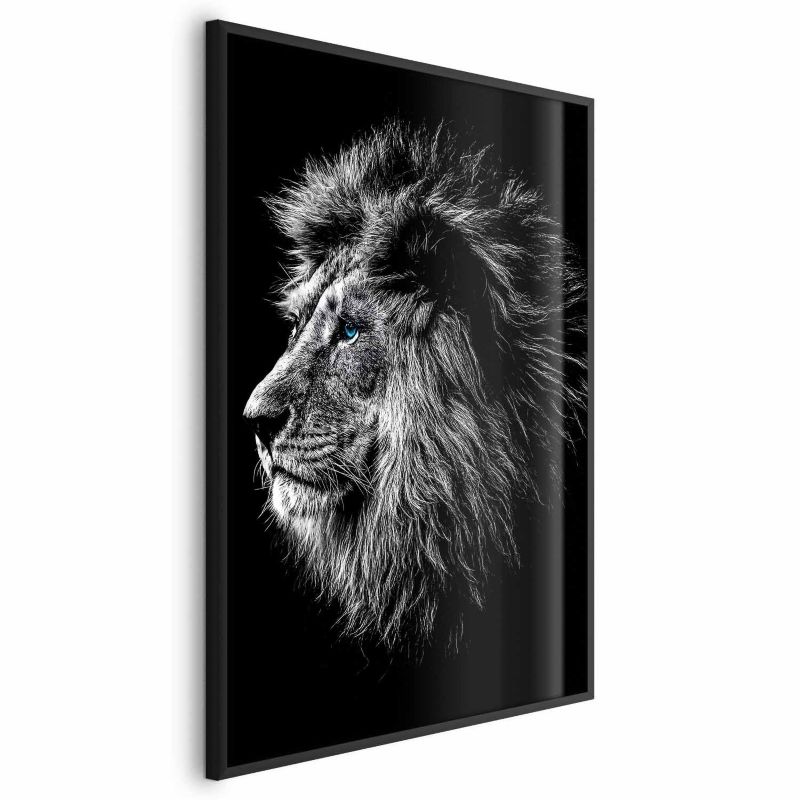 Plakat Artgeist Niebieskooki lew 29,7x42 cm z ramą czarną 1 szt