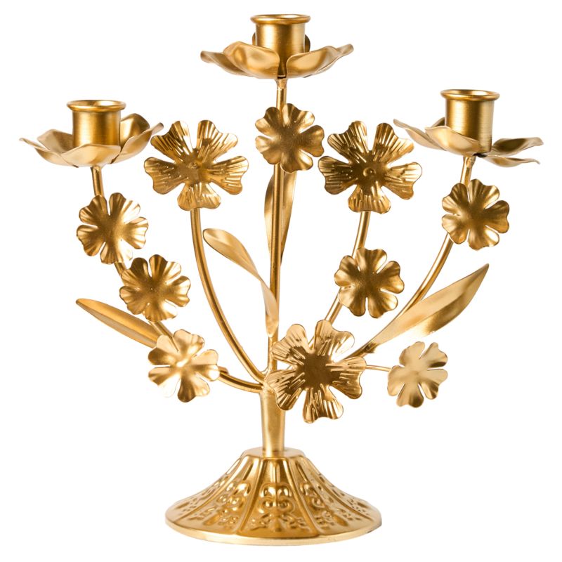 Świecznik Ramada 25 cm Metal Złoty 1 szt.