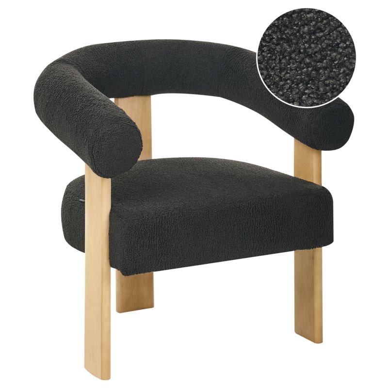 Fotel Ilbro Boucle Czarny/ jasny brąz 1 szt.