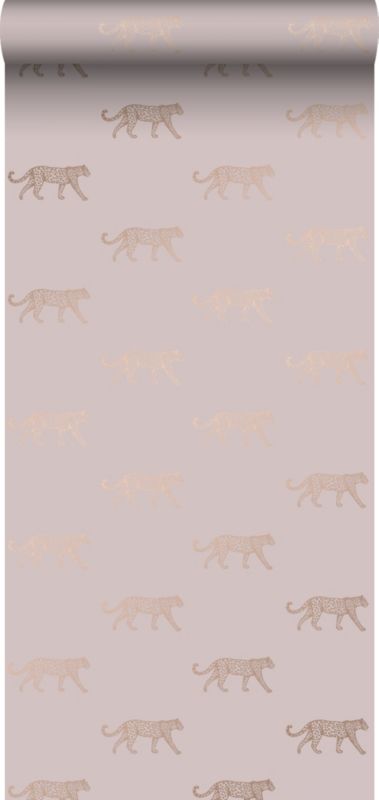 Tapeta Origin Wallcoverings pantery starego różuIzłotym 53 cm x 10.05 m - 1 rol.
